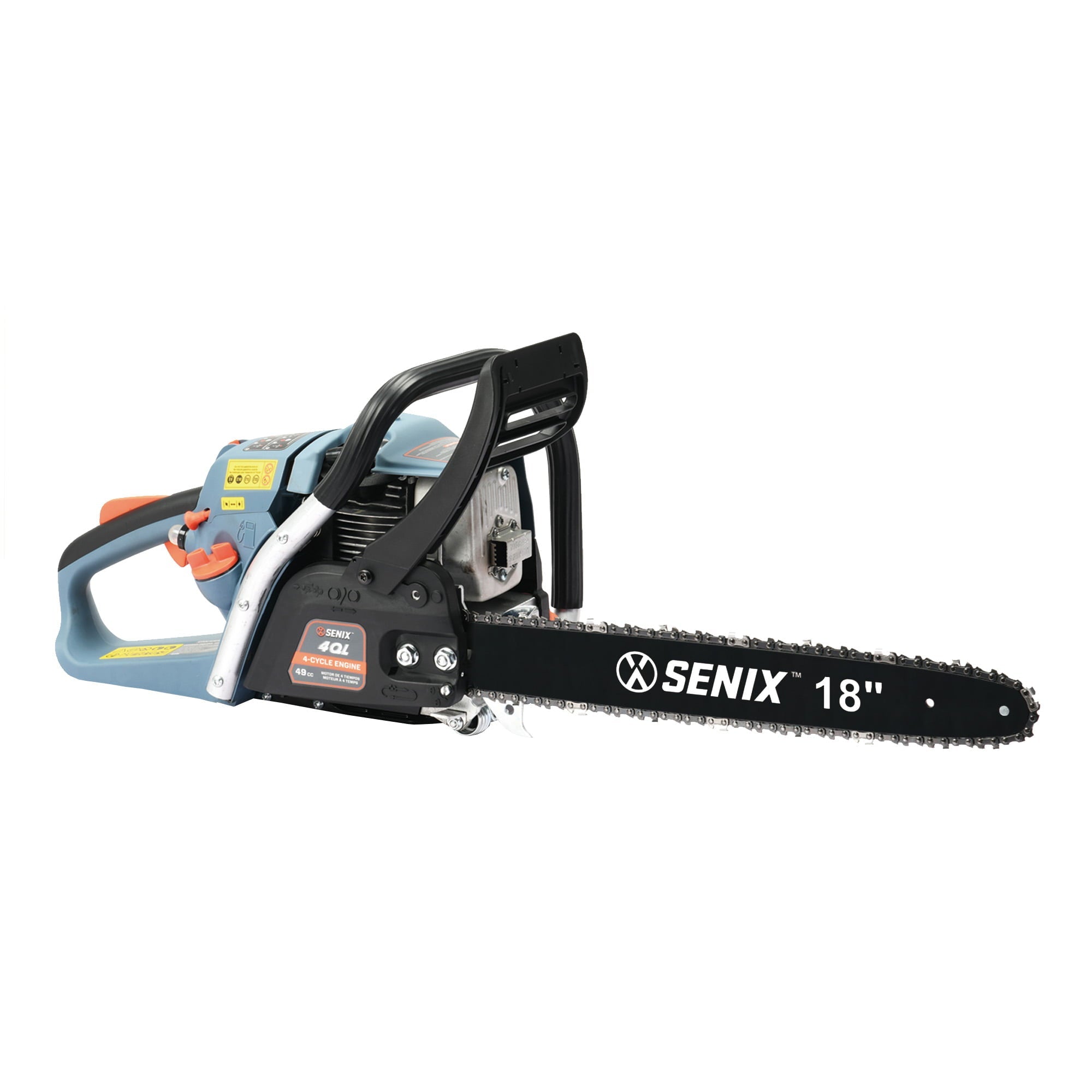 SENIX 18-inch 49 Cc 4-Cycle Gas Powered Chainsaw, Oregon Bar and Chain, CS4QL-L1