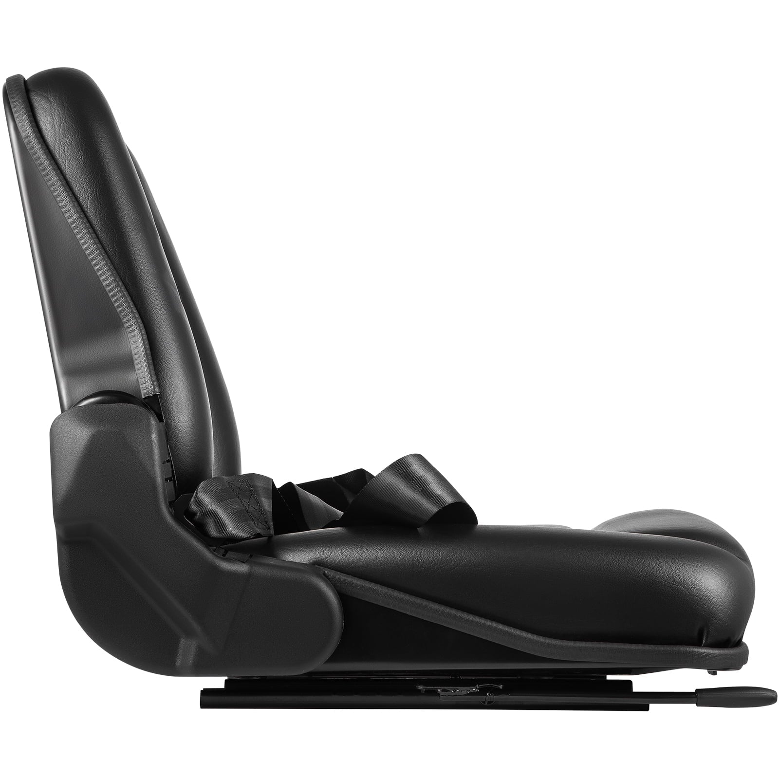 BENTISM Forklift Seat Mower Seat Universal PVC High Back Tractor Seat w/ Seat Belt