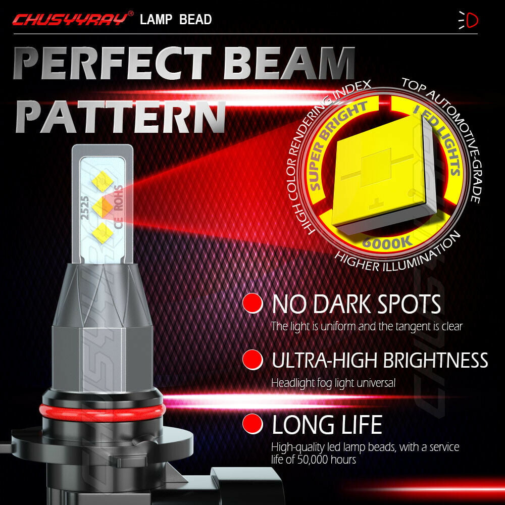 For Hummer H3 2006 2007 2008-2010 LED Headlight Hi/Lo+Fog Light Bulbs Combo Kit