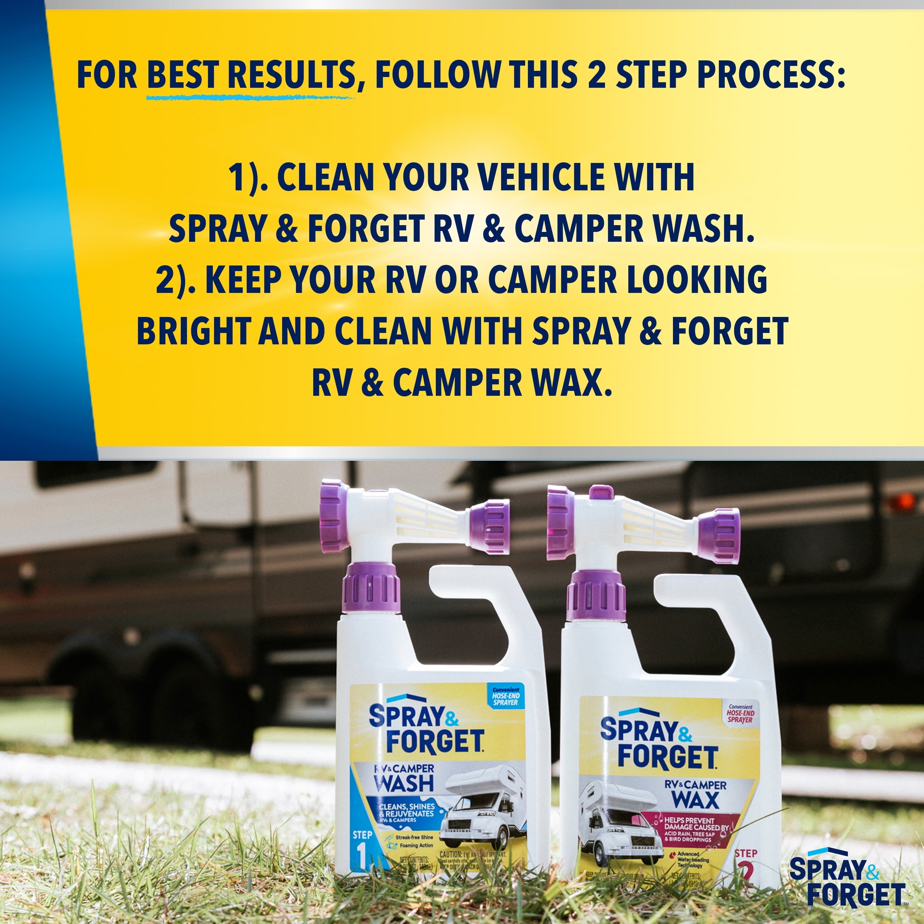 Spray & Forget RV & Camper Cleaner with Hose End Adapter - 1 Quart