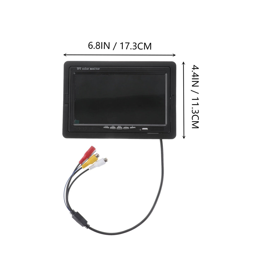 7" TFT LCD Backlight Color Mirror Monitor for Car Reverse Rear View Backup Camera Car DVD Serveillance Camera (Black)