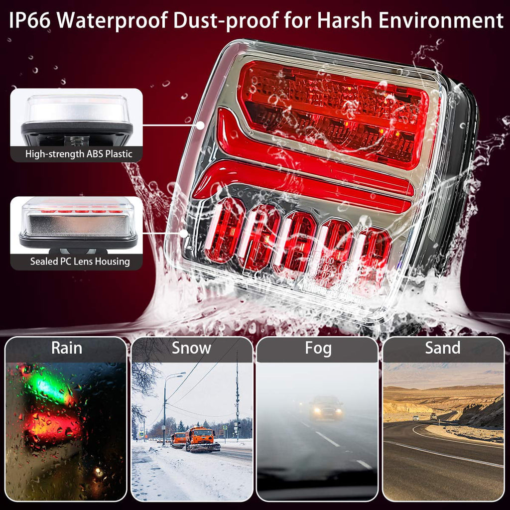 Wireless Magnetic Tow Light Kit, Rechargeable Battery Tow Trailer Lights Kit for Trailers, Trucks, Campers,and Boats