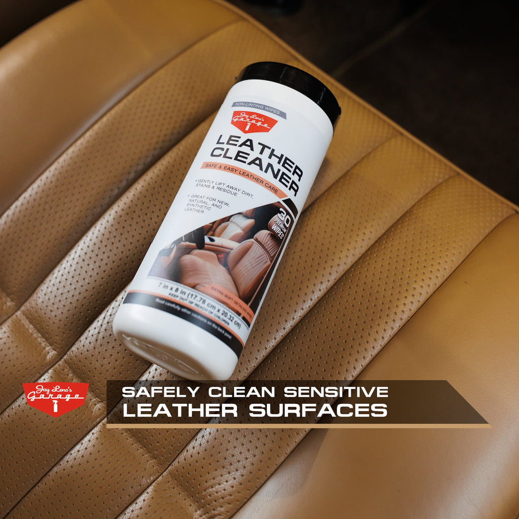 Jay Leno's Garage Leather Cleaner Wipes (30 Count) - Clean & Protects Car Leather Surfaces