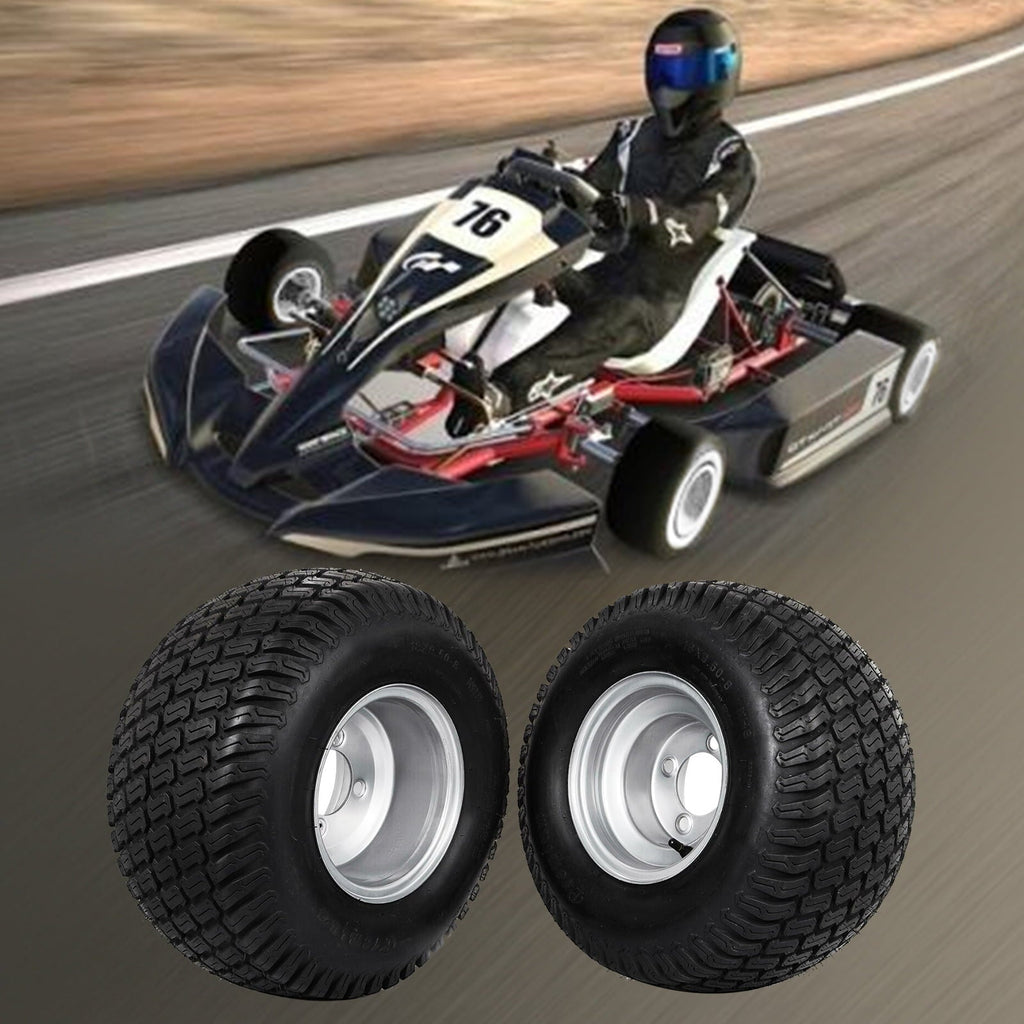 VEVOR Cart Go Kart 4 Ply Tires Rim Wheel Assembly 1040lb Capacity Cart Wheels 18X9.5-8 Golf Tires, Set of 2