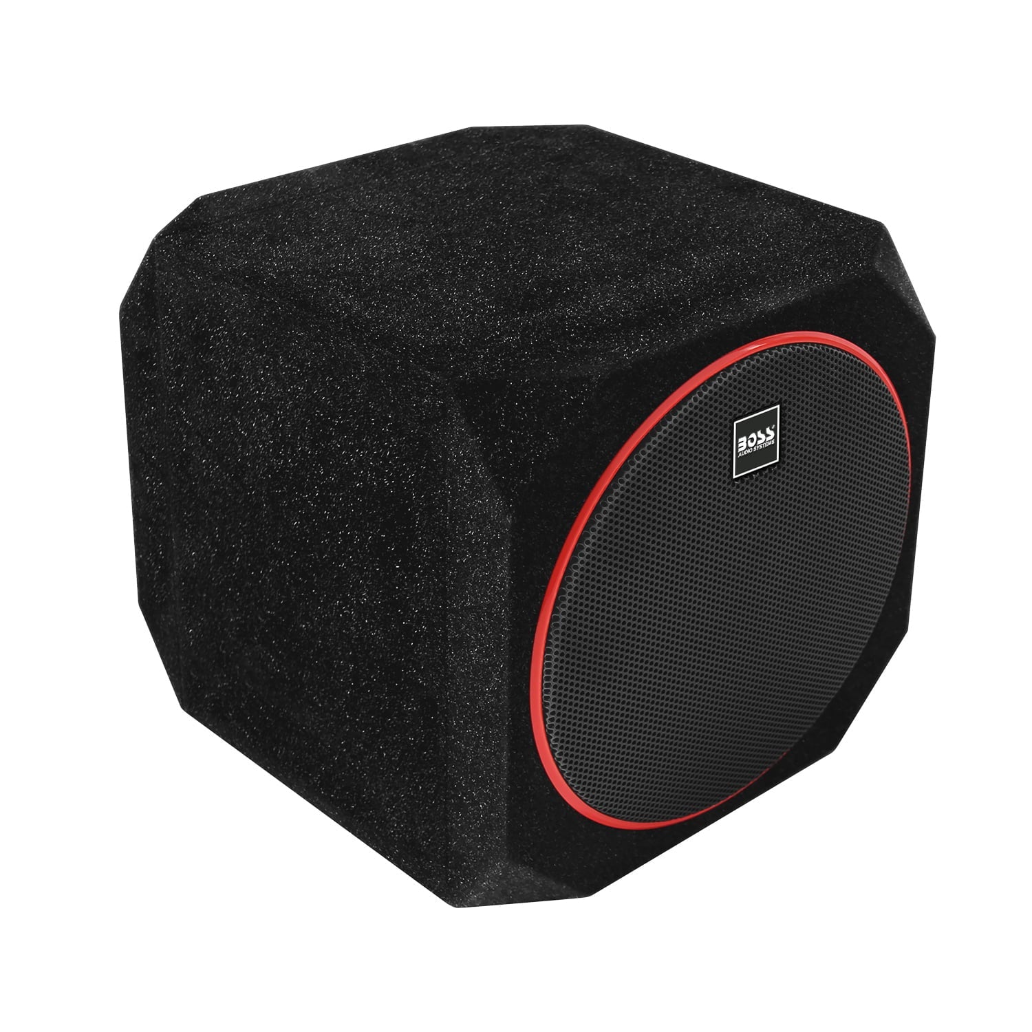 BOSS Audio Systems CUBE8 8 Inch Car Audio Subwoofer and Amplifier Package – Powered, Built-in Amplifier, Passive Radiator, Remote Subwoofer Control, For Truck, Boxes and Enclosures