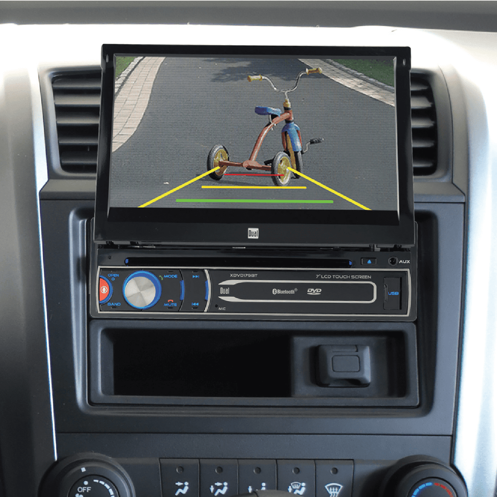 Dual Electronics XDVD179BT 7 Inch Single DIN Car Stereo, Motorized Touch Screen, CD/DVD