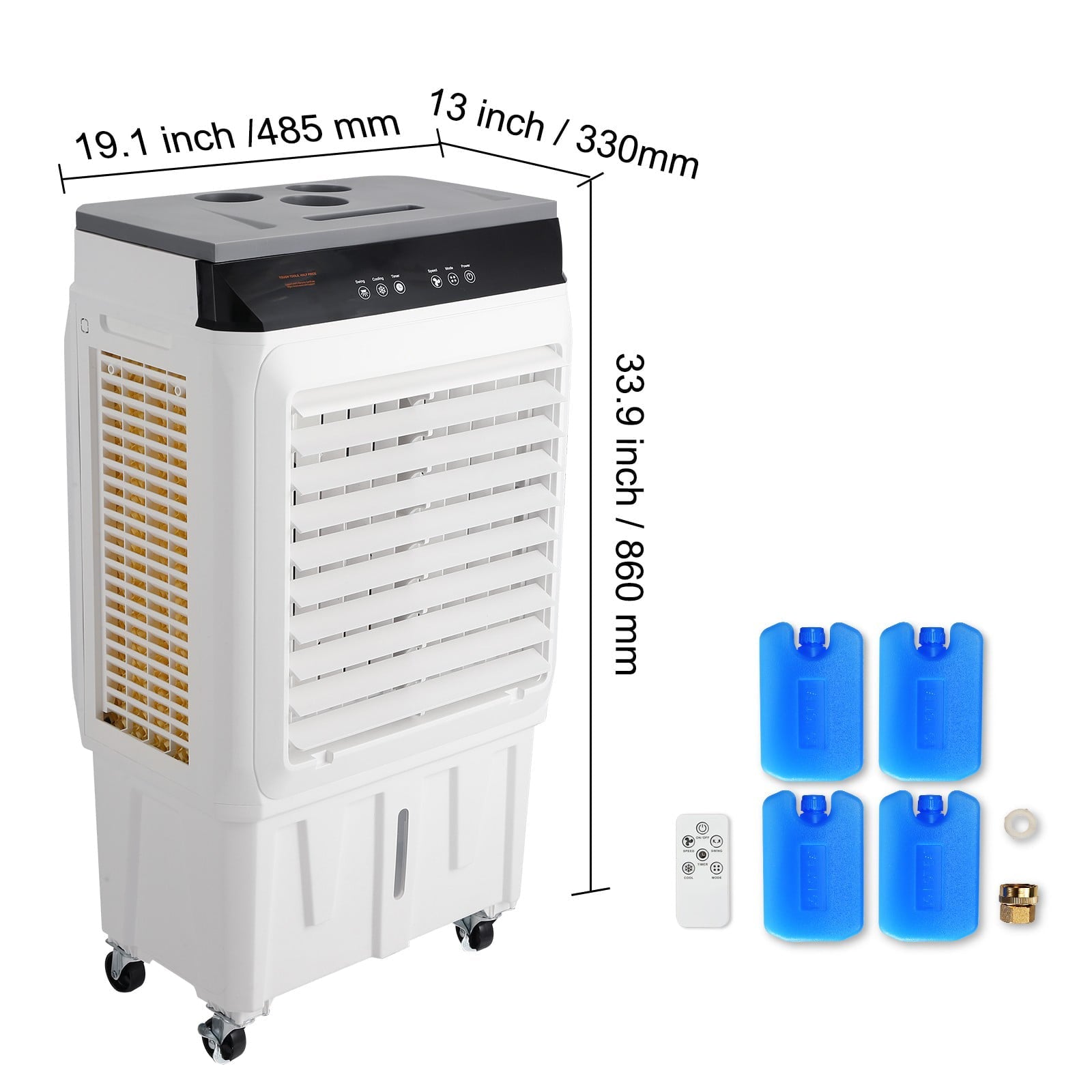 BENTISM Evaporative Cooler Swamp Cooler 3-in-1 2100 CFM 7 Gal 12h Timer Air Humidifier
