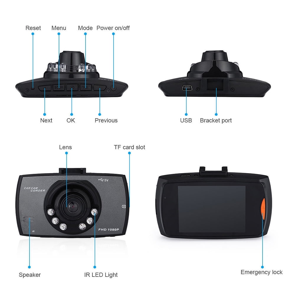 Onemayship 3'' Vehicle  Dash Cam 1080P Full HD Car DVR Dashboard Camera Video Recorder with G-Sensor Night Vision Loop Recording（Black）