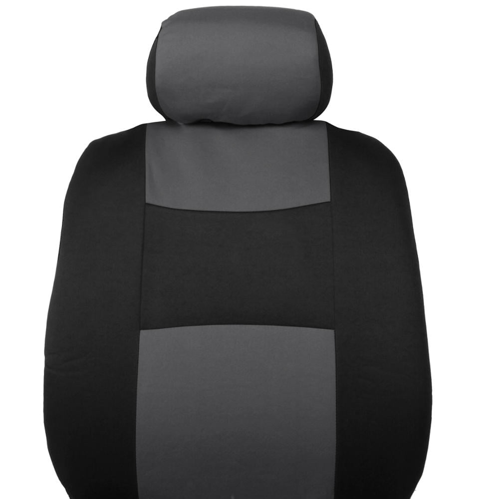 BDK PolyPro Car Seat Covers Full Set, Charcoal Gray Two-Tone Front and Rear Split Bench Seat Covers Fits select: 1997-2022 FORD F150, 1999-2022 CHEVROLET SILVERADO
