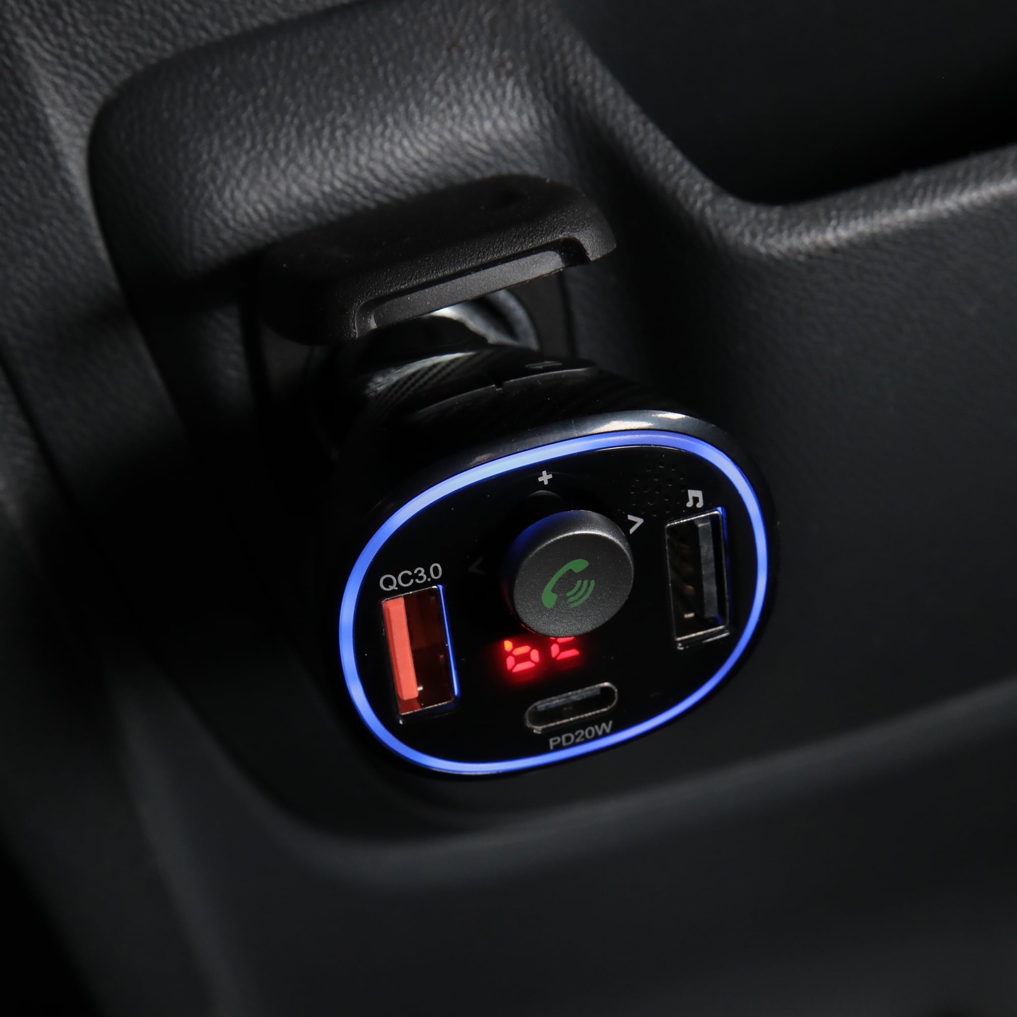 Monster LED FM Transmitter, Features Dual Charging, 20W, Type-C and USB 3.0