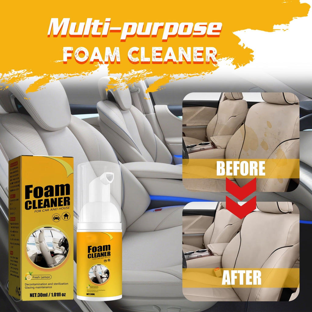 Multi-functional Car Foam Cleaner,100ml No Flushing Car Interior Cleaning, Grease-Free Cleaner, All Purpose Foam Cleaner Spray for Car House Kitchen (3 pcs)