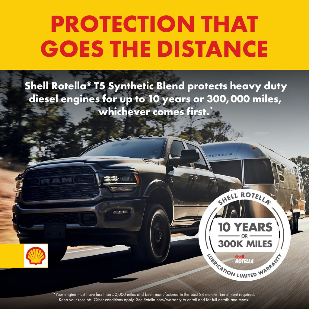 Shell Rotella T5 Synthetic Blend 15W-40 Diesel Engine Oil, 1 Gallon