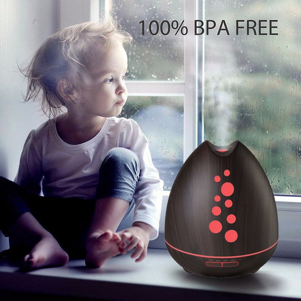 TGE Unique 400ML Essential Oil Diffuser Humidifier Bluetooth Music Speaker with Remote 7 Color LED Lights Auto Shut-off