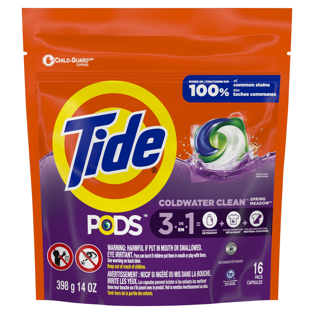 Tide Pods Laundry Detergent Soap Packs, Spring Meadow, 16 Ct