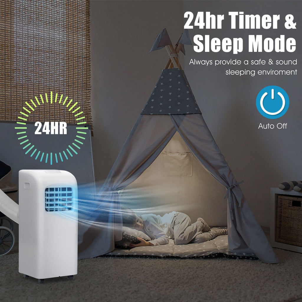 Costway 5500 BTU (8000 ASHRAE) Portable Air Conditioner & Dehumidifier Function Remote W/ Window Kit