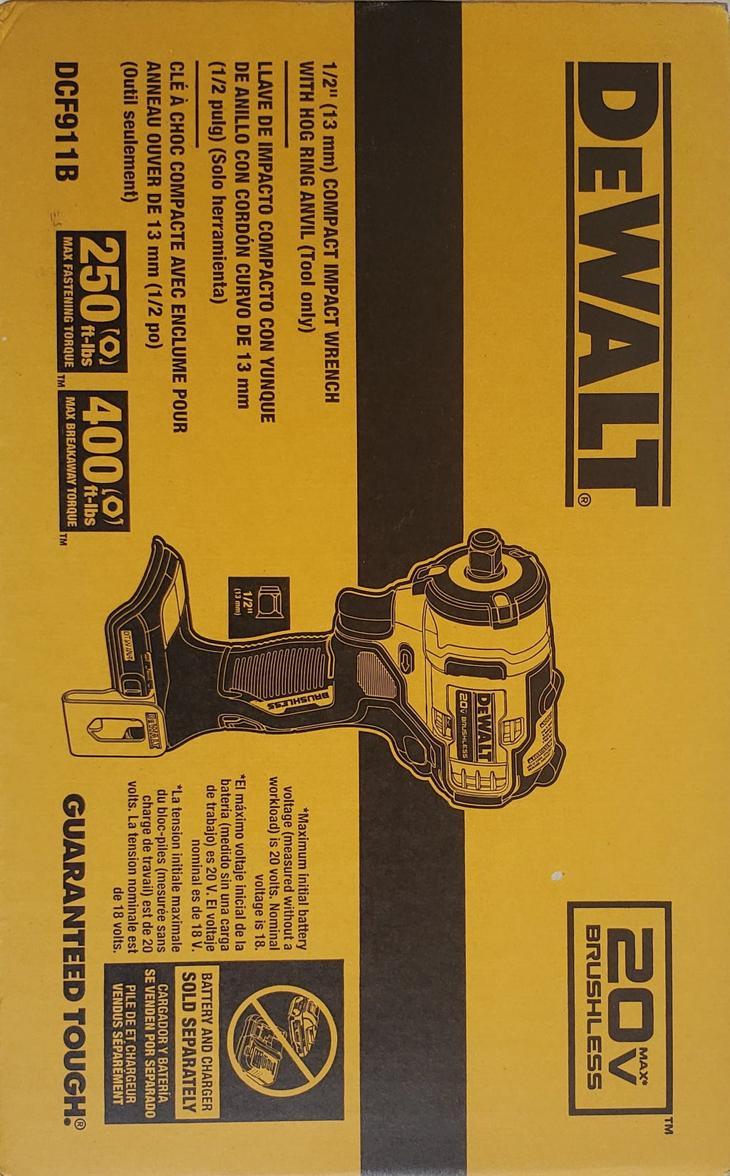 Dewalt DCF911B 20V MAX 1/2" Cordless Impact Wrench