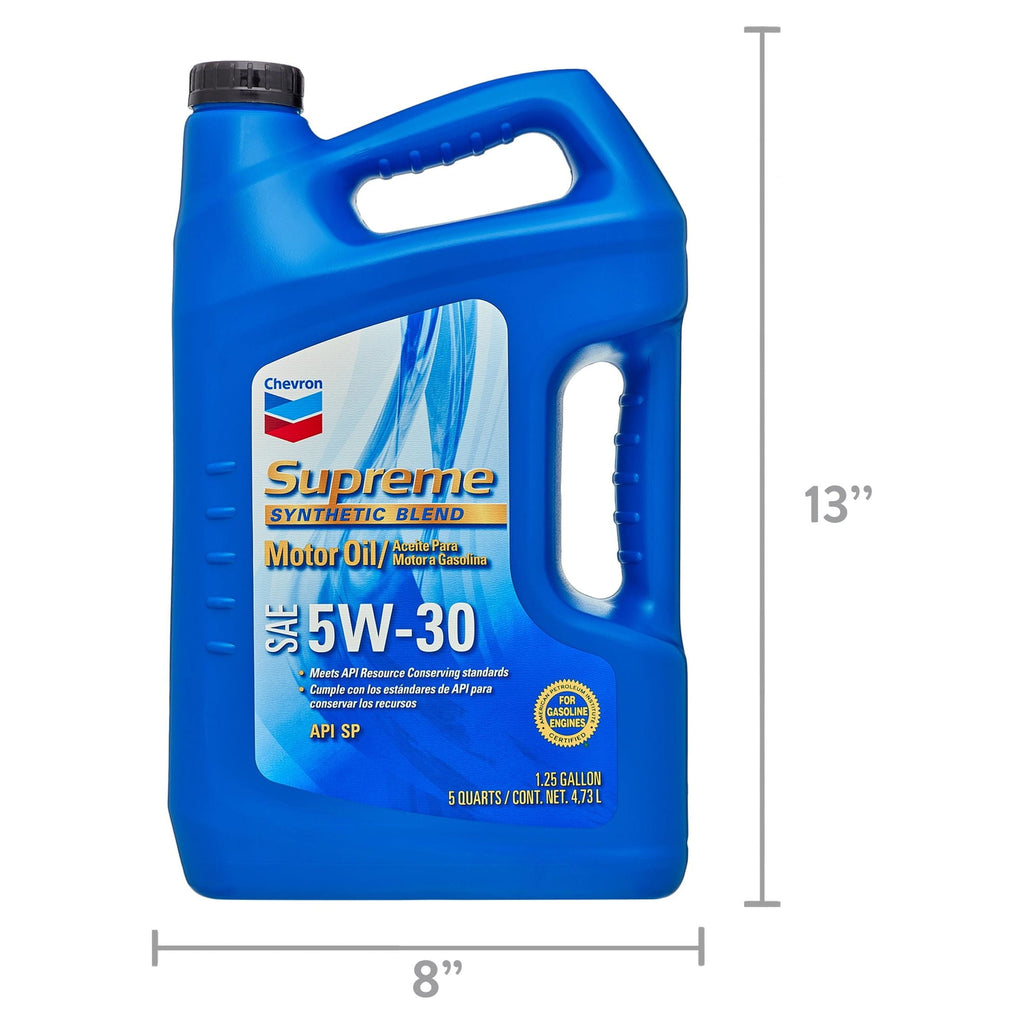 Chevron Supreme Synthetic Blend Motor Oil 5W30, 5 Quart