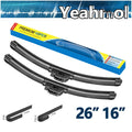 Yeahmol 26"&16" Fit For Honda CR-V 2015 Windshield Wiper Blades, Premium Replacement For Car Front Window Wiper Blades (Set of 2, 26 Inch & 16 Inch J U HOOK)
