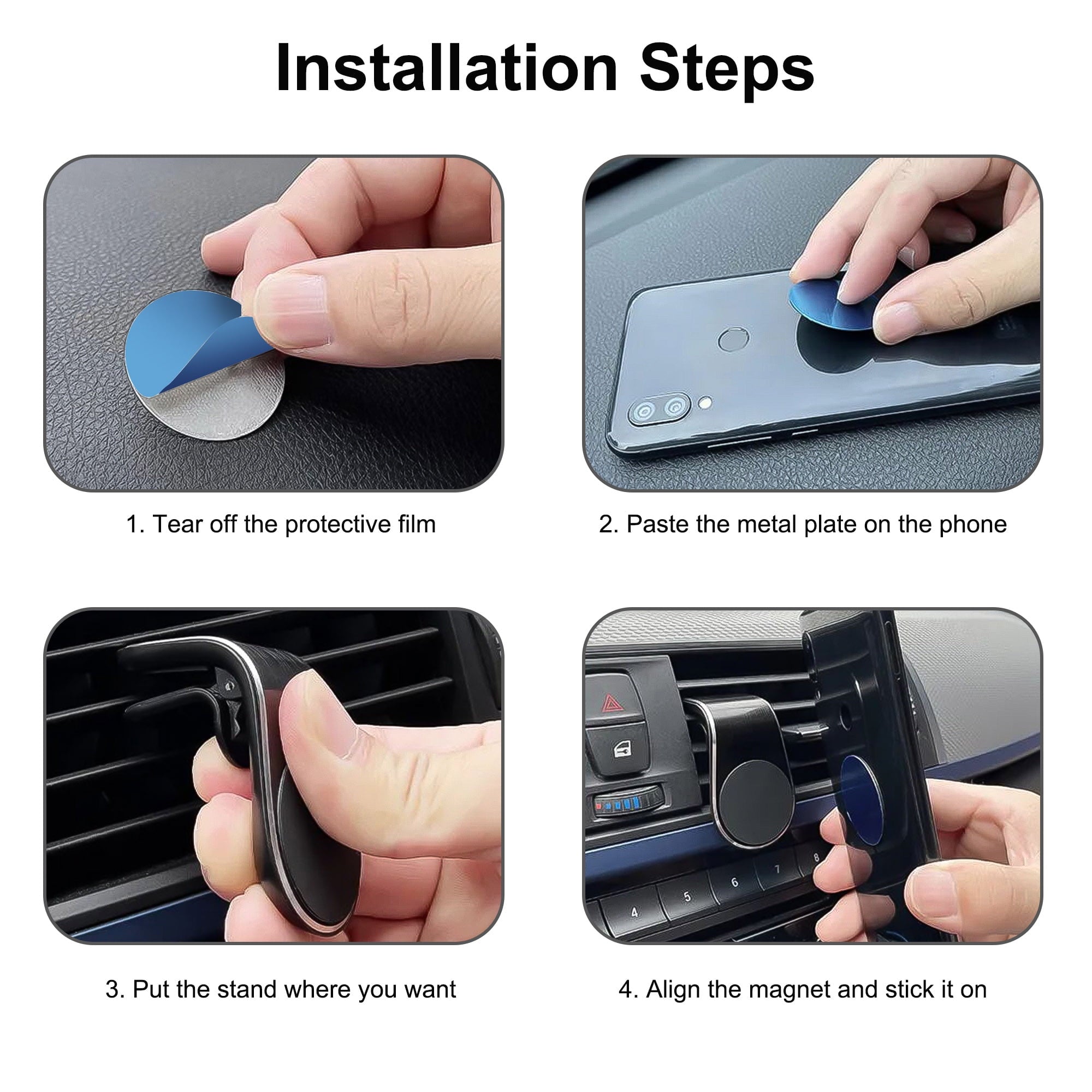 Magnetic Phone Car Mount, TSV Universal Air Vent Cellphone Holder with Strong Magnet Fit for iPhone 14 13 12 Pro Max, Samsung Galaxy Note20 Ultra