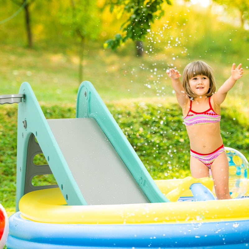 LAZY BUDDY Slide for Kids, Freestanding Toddler Slide Play Climber Set Indoor Playground Outdoor Swimming Pool Slide