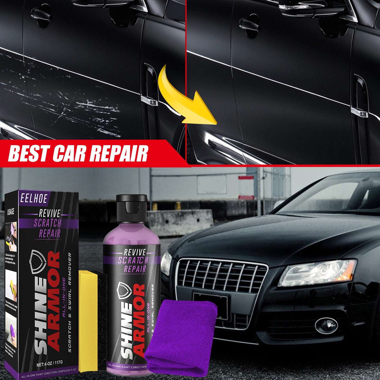 Car Scratch Remover - Ultimate Scratch and Swirl Remover - Repair Paint Scratches, Scratches, Water Spots! Car Polish Buffer Kit 100ml