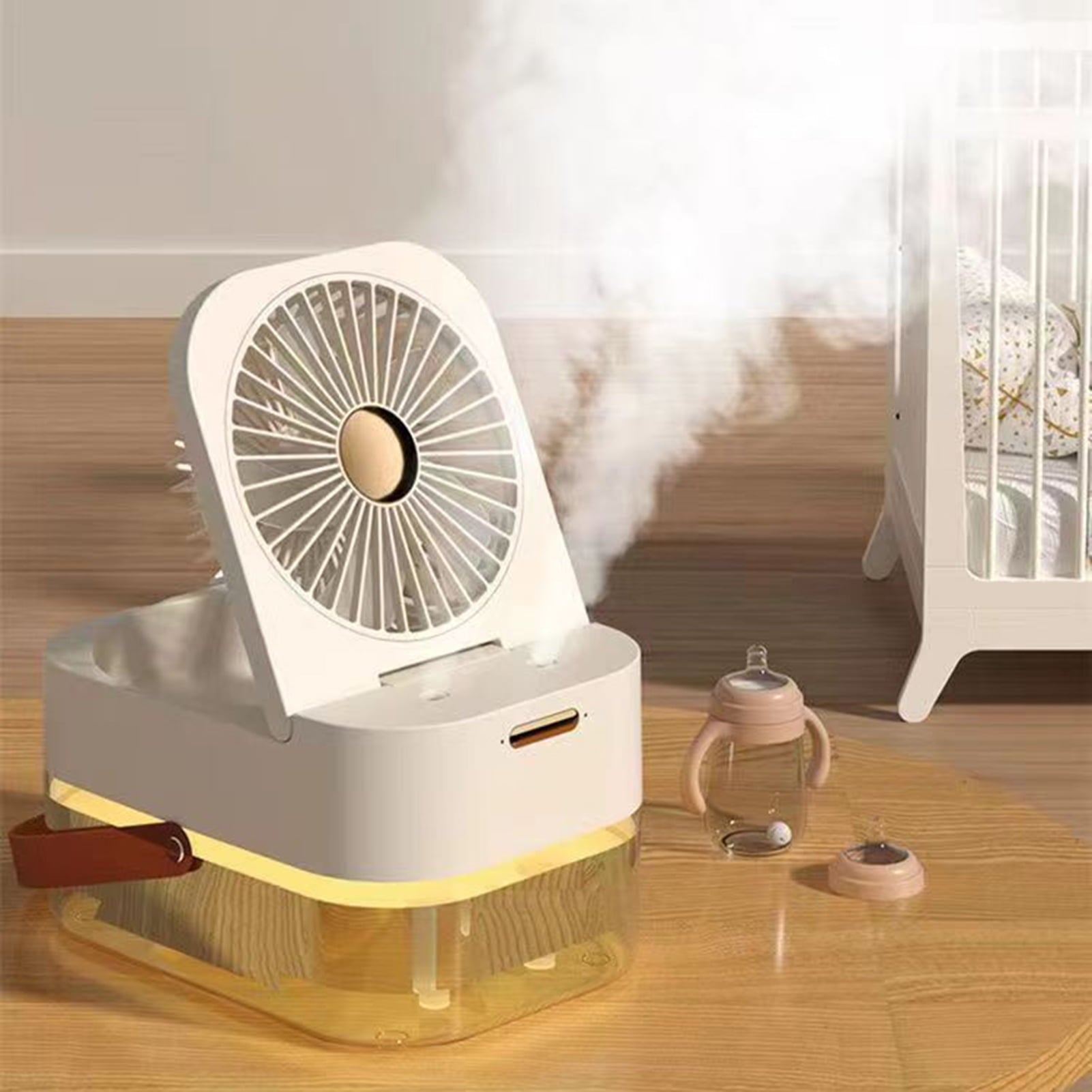 Poseidon Portable Mini Personal Evaporative Air Cooler with 3 Speeds LED Light Large Capacity Water Tank Personal Desk Air Conditioner Fan