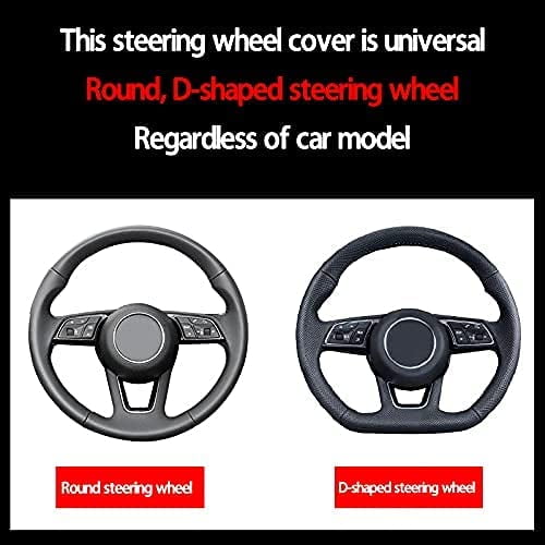 Anti-Slip Car Steering Wheel Cover, Universal 14.5 Inch Carbon Fiber Car Steering Wheel Protector Cover, Car Steering Wheel Accessories (Carbon Fiber) red