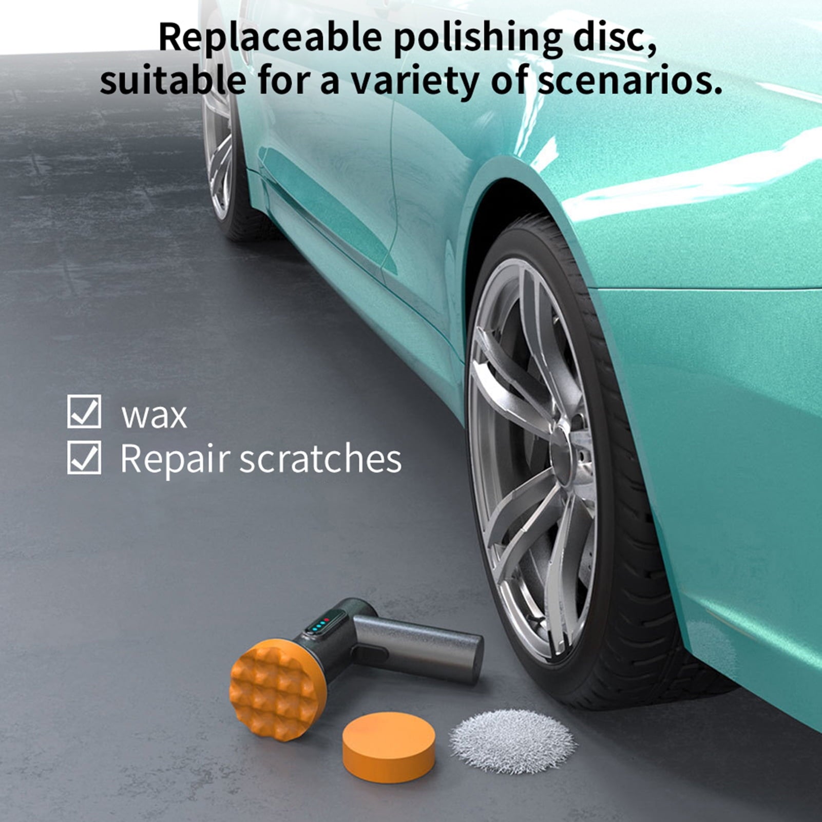 Car Wireless Polishing Machine,Cordless Car Buffer Polisher Kit USB Charging Digital Display for Household Car Detailing/Waxing