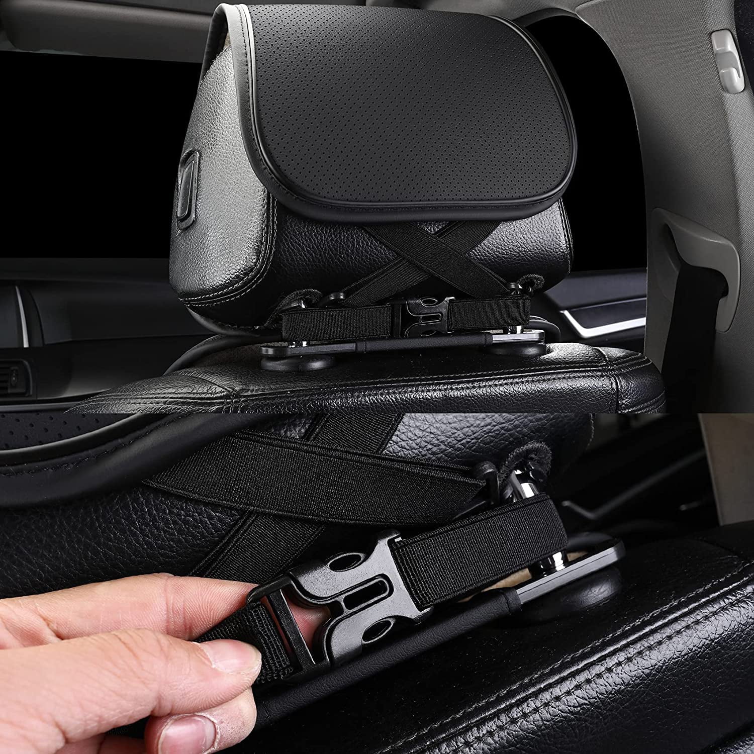 Coverado Front Seat Covers, Waterproof Leatheratte Car Seat Protector 2 Pieces, Protective Seat Cushions Universal Fit Most Vehicles, Sedans, SUVs, Trucks and Vans, Diamond Pattern