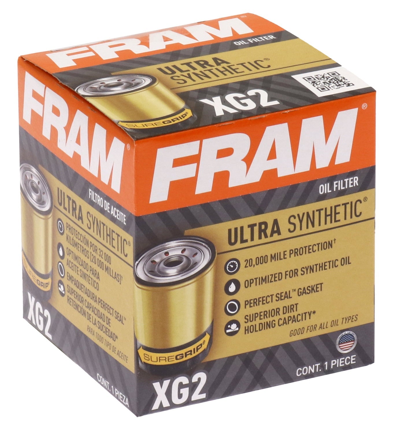 FRAM Ultra Synthetic Oil Filter, XG2 Fits select: 1993-2014 FORD F150, 2008-2012 DODGE RAM 1500