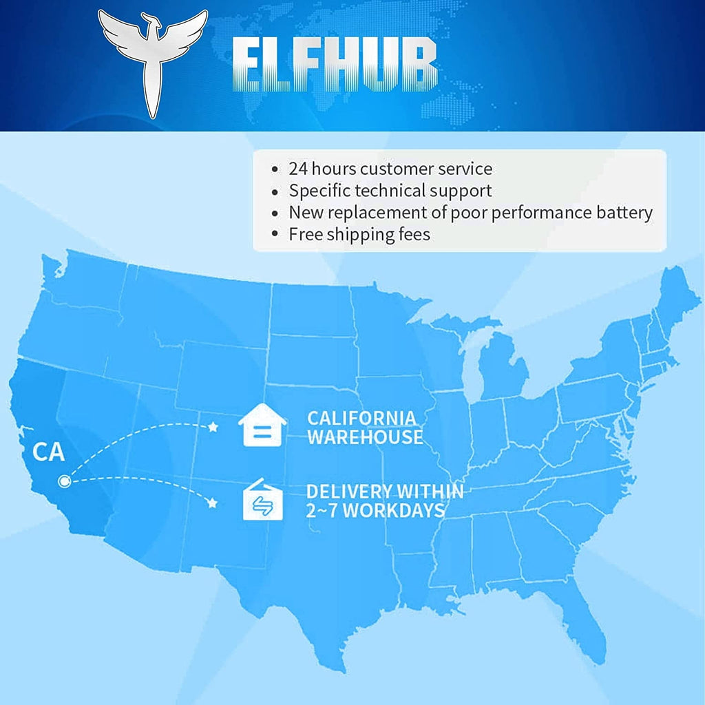 Elfhub 12v 100Ah LifePo4 Battery 7000 Deep Cycles with BMS Lithium Iron for RV Campers Solar Marine Caravans Golf Carts Boat Fishing