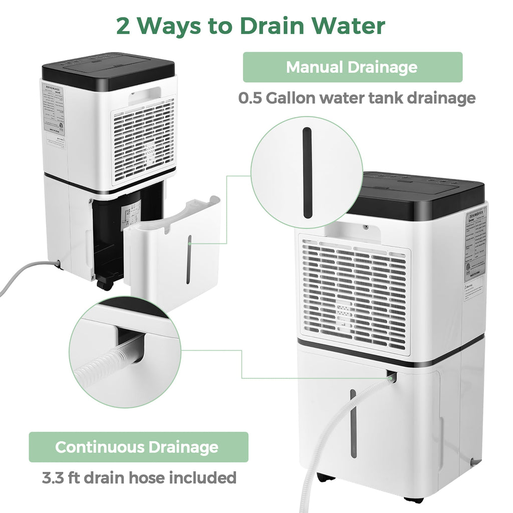 Costway 1500 Sq. Ft Portable 24 Pints Dehumidifier To Large Room with 3 Color LED Light