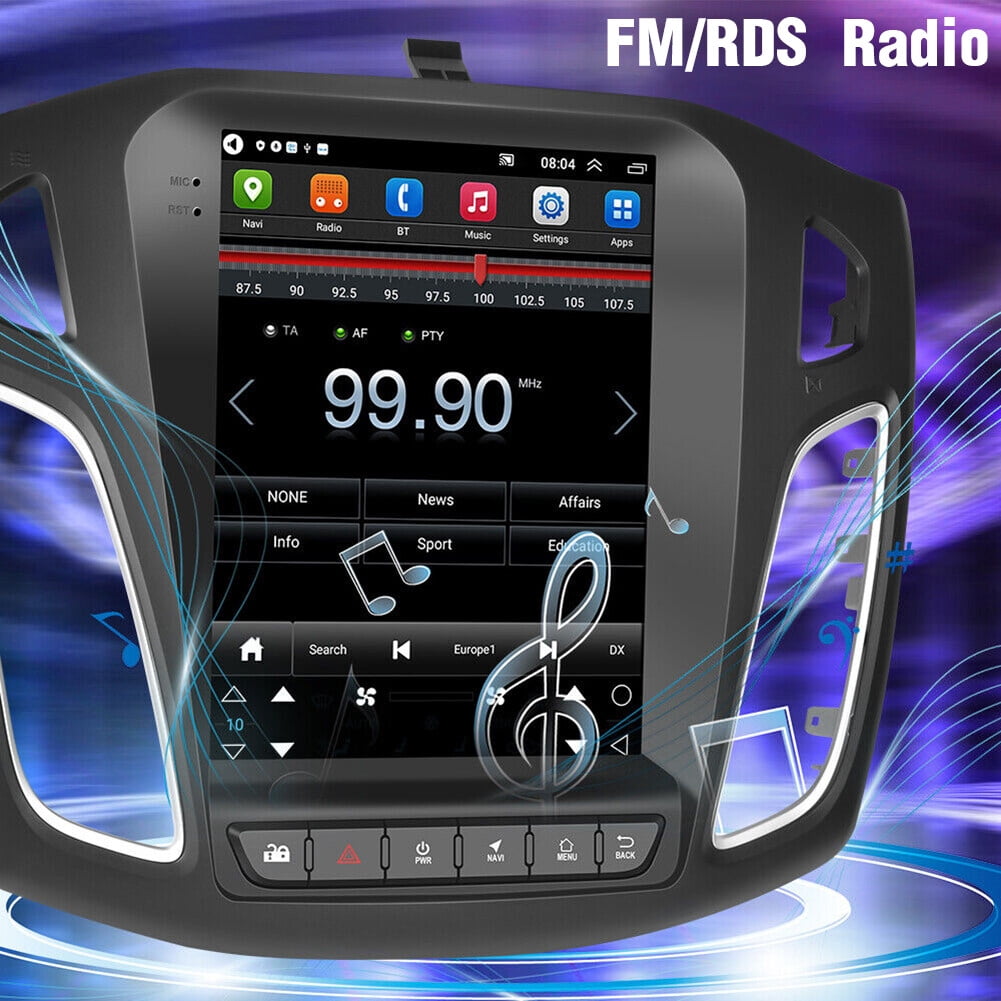 Car Radio Stereo for Ford Focus 2012-2018, 9.7" Touchscreen Android 11 Support Carplay Android Auto Navigation Bluetooth Radio Video Mirror Link Steering Wheel Control Camera 2G+32G,Black
