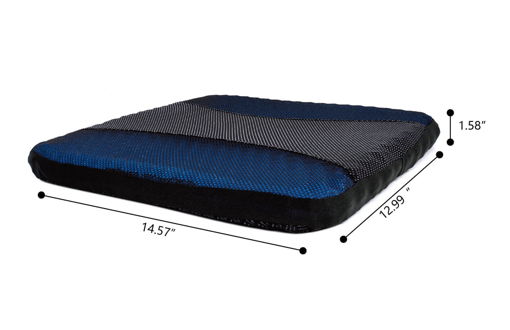 Auto Drive Car Seat Cushion Hex Gel Black and Blue Universal Fit, 19CU22, 1 Piece