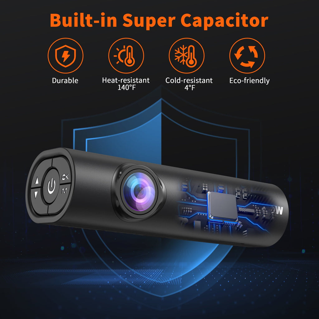 NEXPOW Dash Cam, 4K Dash Cam Front and Rear with Built-in GPS, Car Camera with 1.47" IPS Screen, Night Vision, 170° Wide Angle, Super Capacitor, WDR, 24H Parking Mode, Support 128GB Max