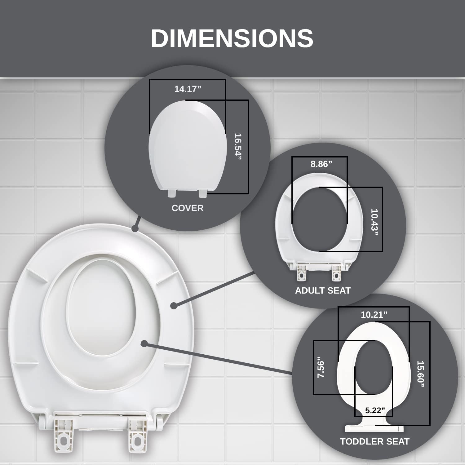 UMIEN / Potty Training Seat Ideal 2 in 1 Toilet Seat for Toddlers & Adults. (Round)