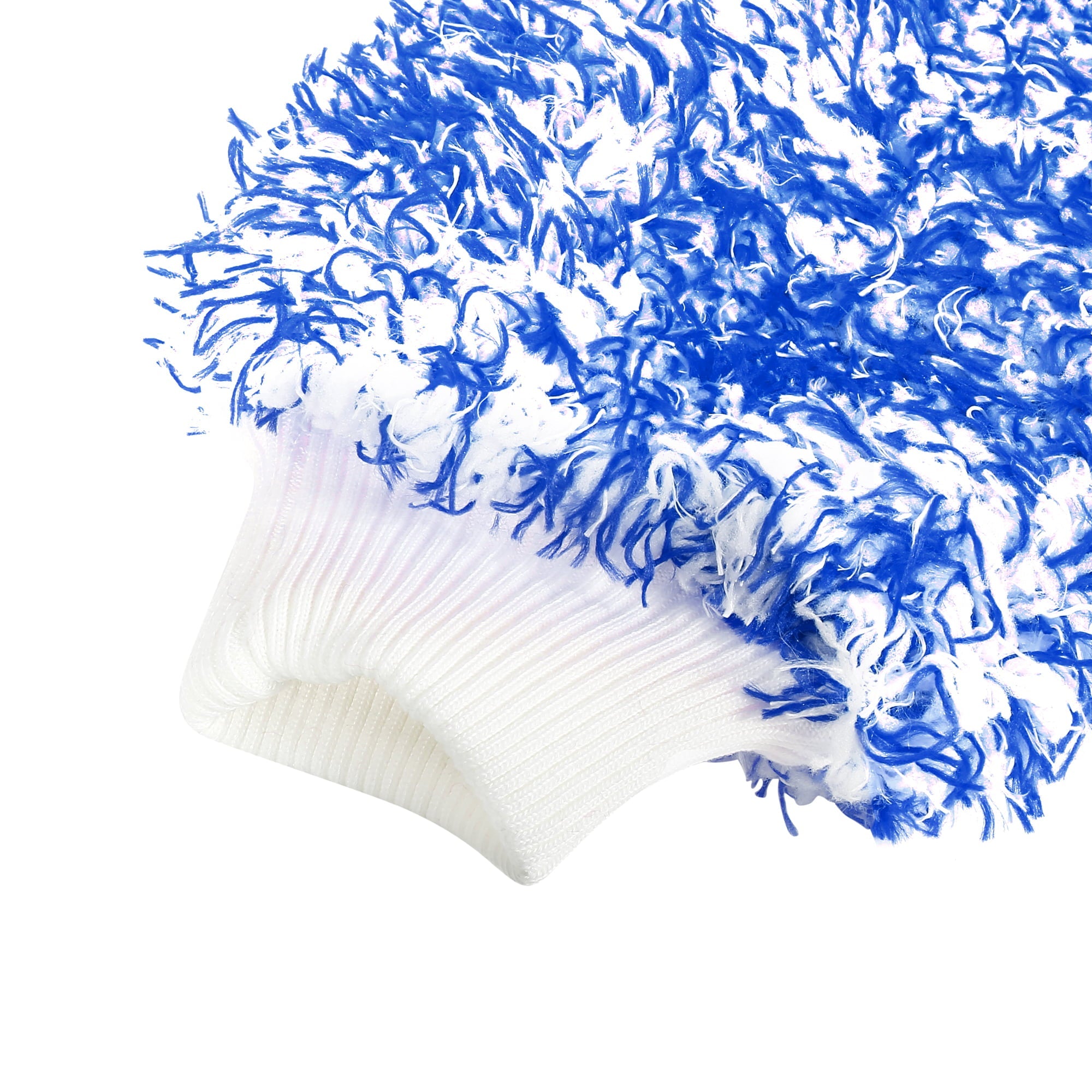 Unique Bargains Blue Coral Fleece Car Wash Mitt Microfiber Glove Double Sided Dirt Washing Tool Absorbent
