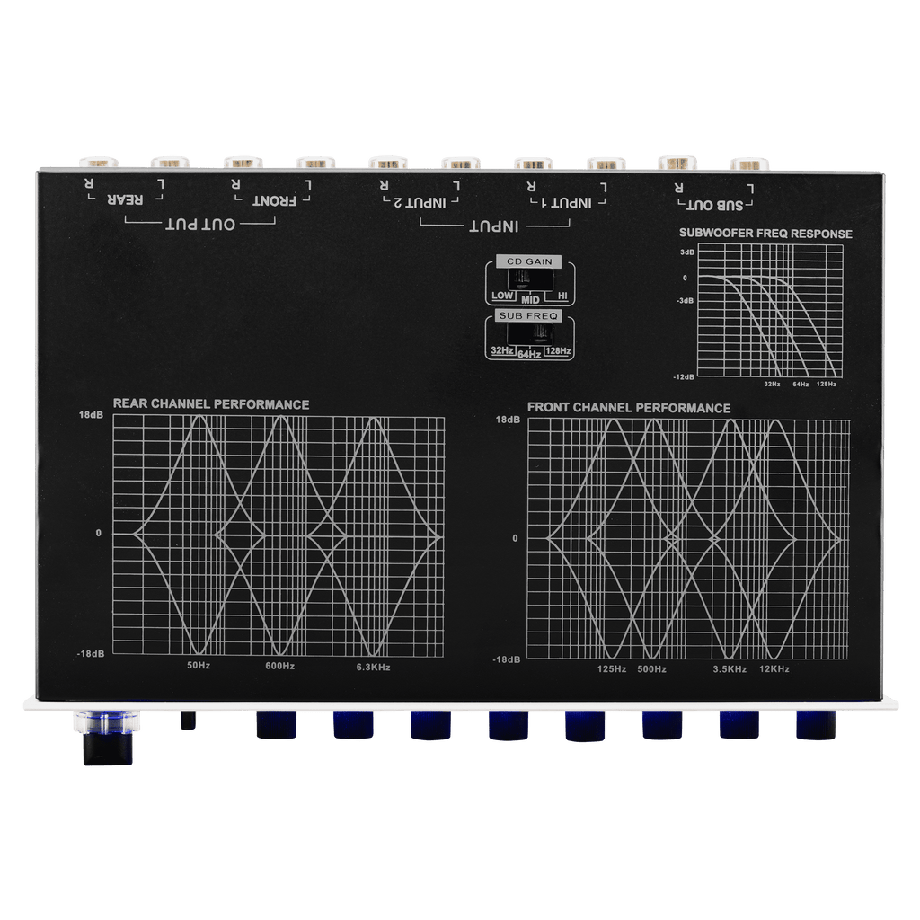 BOSS Audio Systems AVA1210 Car Audio Equalizer 7 Band Pre-Amp With Gold-Plated Front/Rear and Subwoofer Outputs, DPS Processor