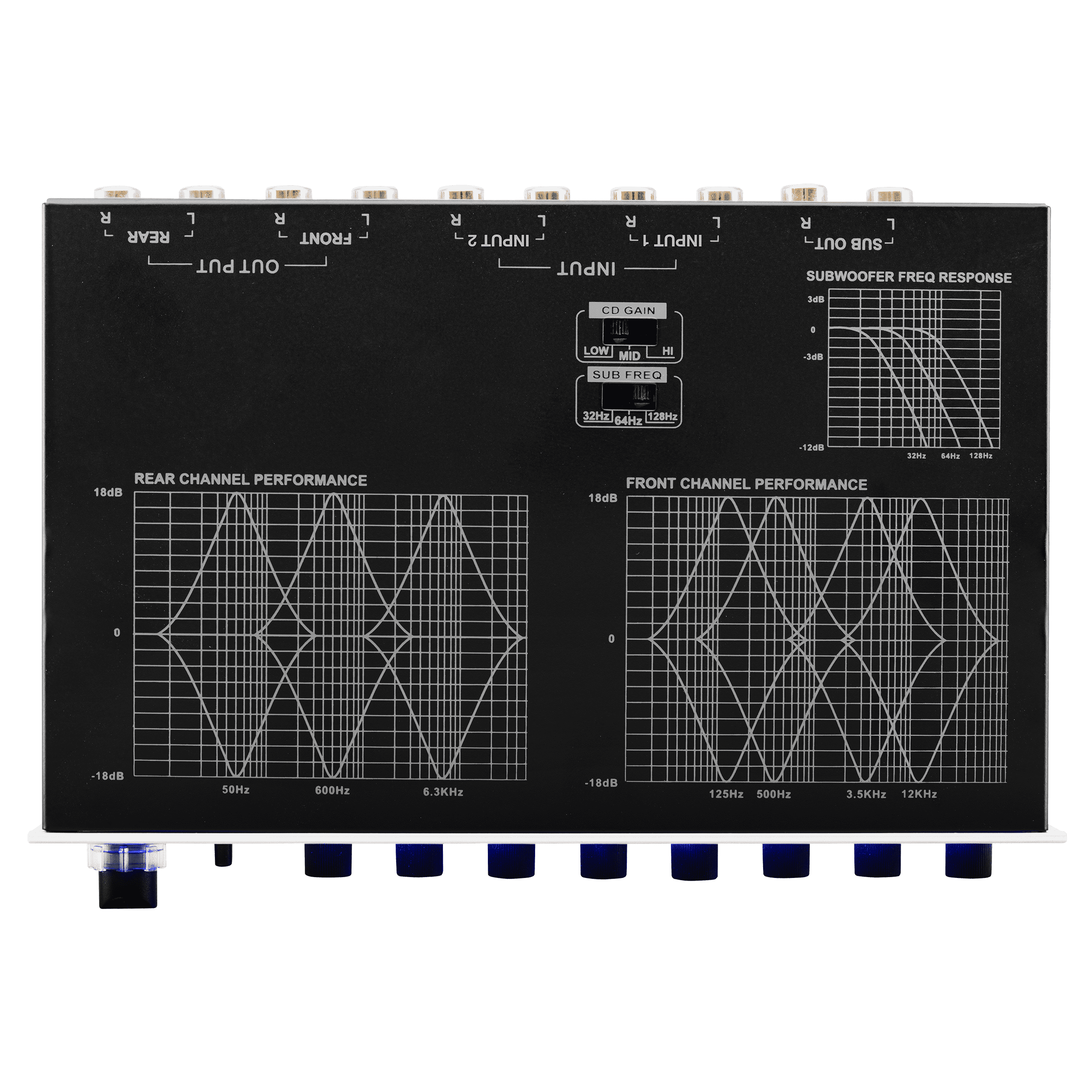 BOSS Audio Systems AVA1210 Car Audio Equalizer 7 Band Pre-Amp With Gold-Plated Front/Rear and Subwoofer Outputs, DPS Processor