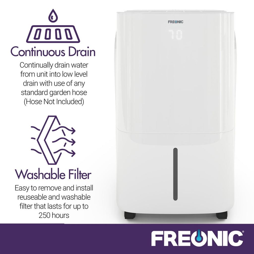 Freonic Energy Star 35-Pint 3,000 Sq.Ft. Portable Dehumidifier in White