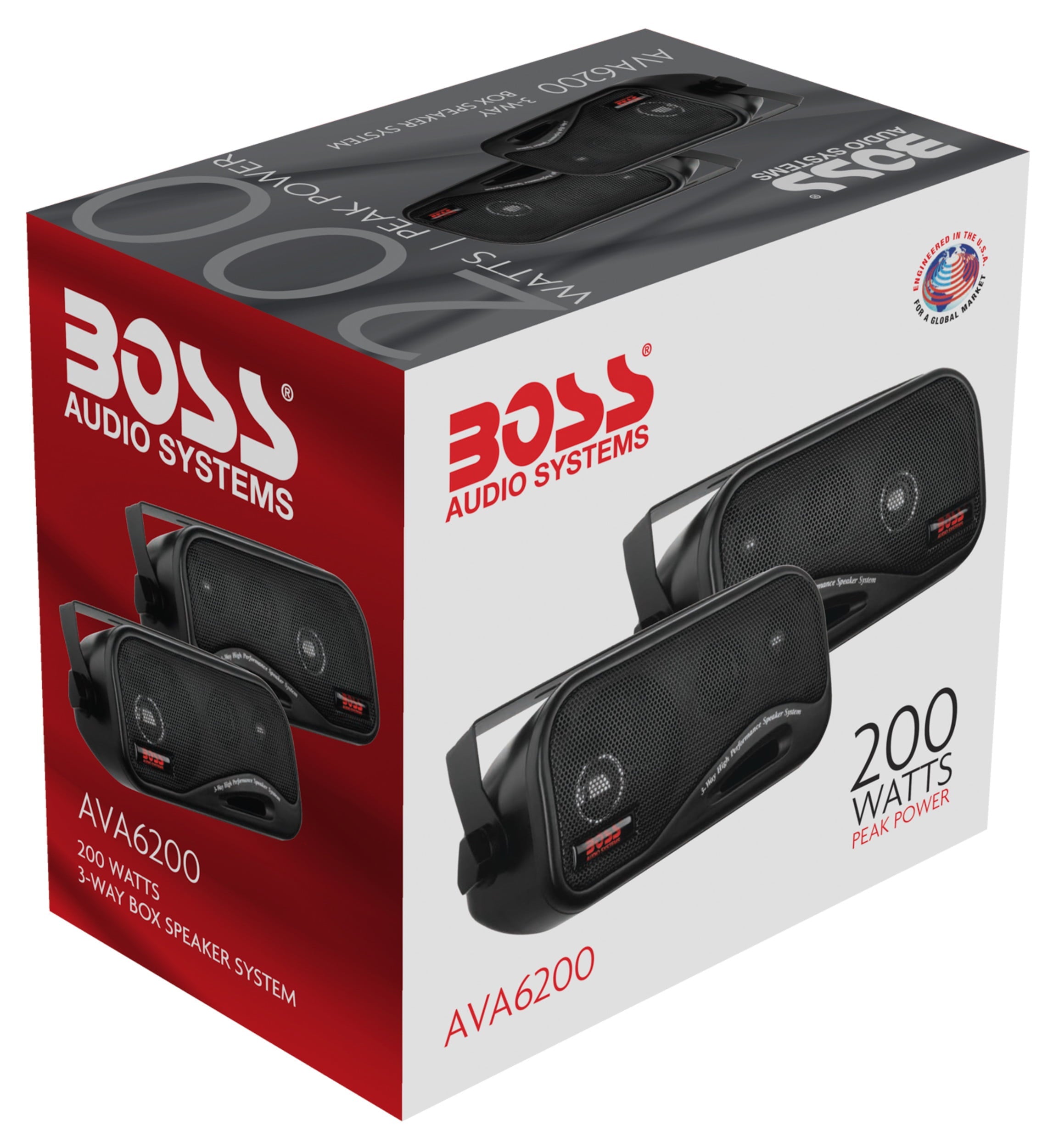 2) BRAND NEW BOSS Audio AVA-6200 80 Watt 3 Way 4 Ohm Car Audio Box Speakers