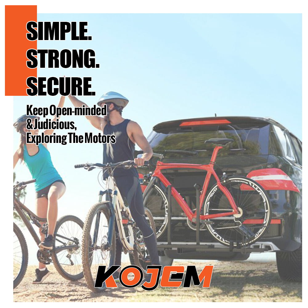 Kojem Heavy Duty 2 Bicycle Hitch Mount Bike Rack Carrier Platform for 2'' Receiver Trucks SUV