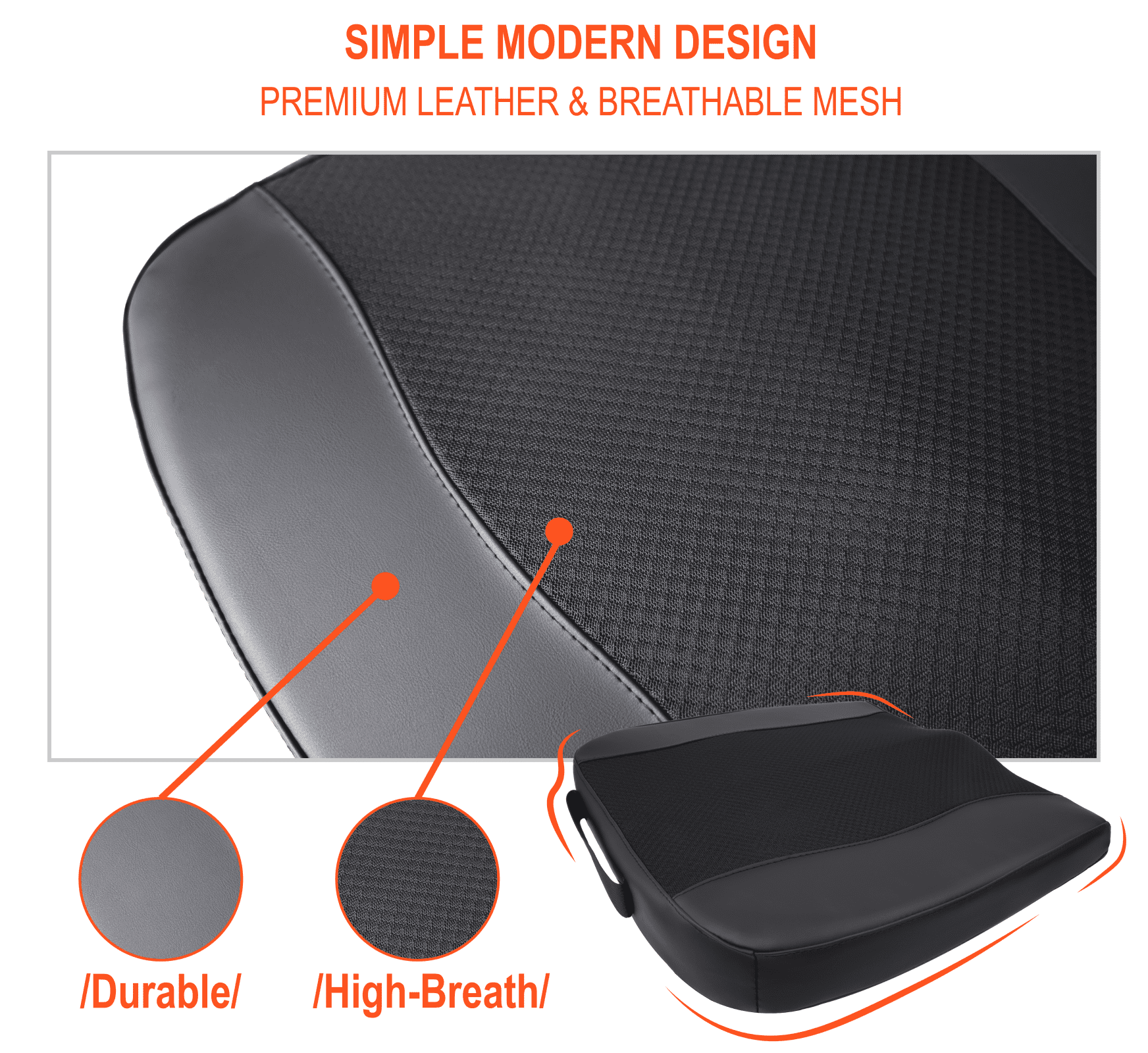 Lofty Aim Car Seat Cushion, Comfort Memory Foam Car Cushions for Driving - Sciatica & Lower Back Pain Relief, Seat Cushion for Car Seat Driver, Office Chair, Wheelchair (Black)