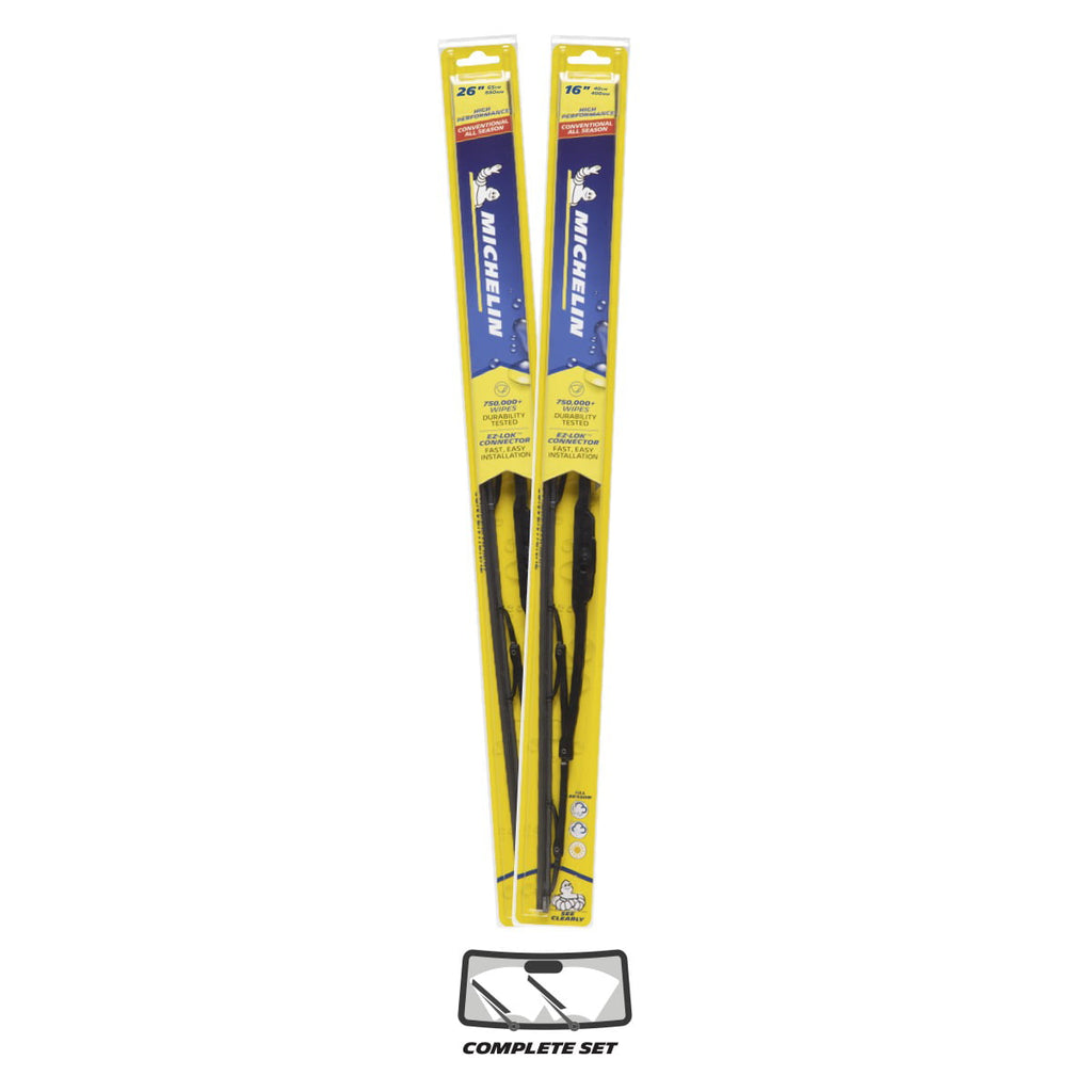 Michelin High Performance All Season Wiper Blade Twin Pack, 26"/16"