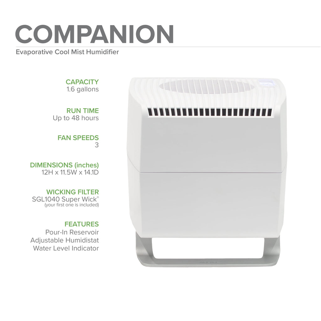 AIRCARE CM330DWHT Companion Evaporative Humidifier, White