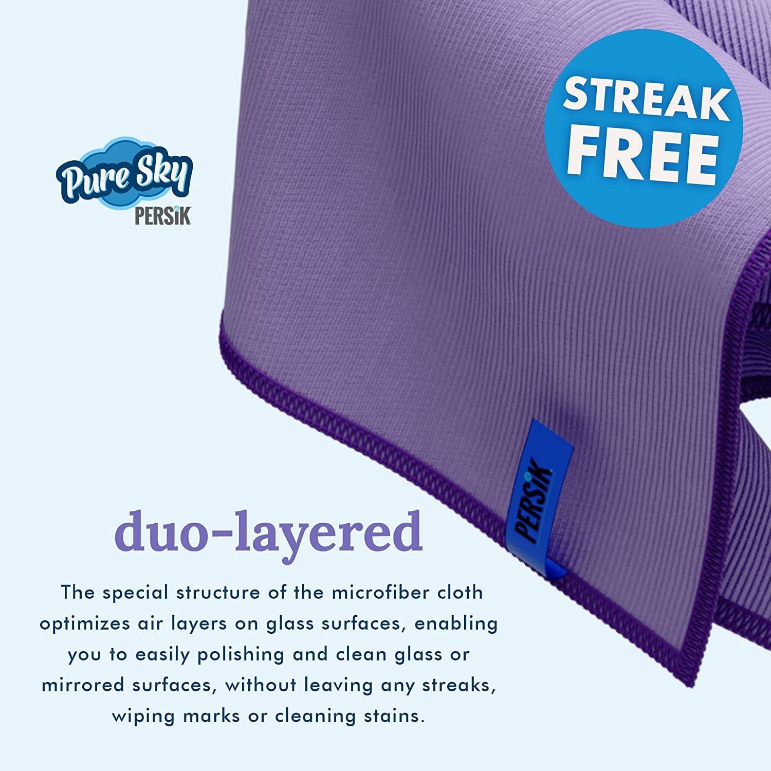 Pure-Sky Car Window Glass Cleaning Cloth - JustAdd Water No Detergents Needed  Streak Free Magic Ultra Microfiber Car Window Cleaner - for Windows, Glass, Mirror and Screen - Leaves no Wiping Marks