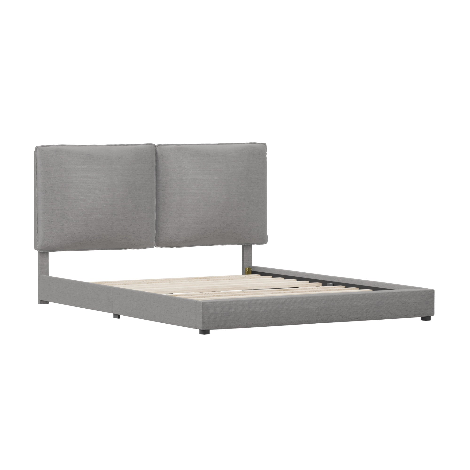 Hillsdale Arden Upholstered Pillow Queen Platform Bed, Nature Gray
