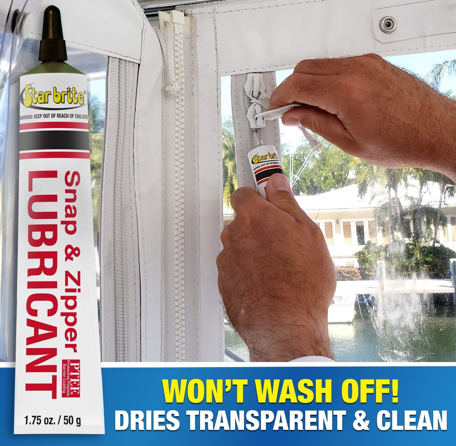 Star Brite Snap and Zipper Lubricant - Clear, 2 Oz. for Boats, All Other Snaps and Zippers Boat Accessory