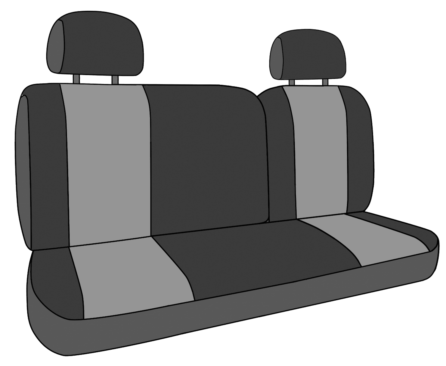 CalTrend Rear 40/60 Split Back & Solid Cushion NeoSupreme Seat Covers for 2014-2019 Toyota Corolla - TY521-31NA Hawaii Black Insert and Trim