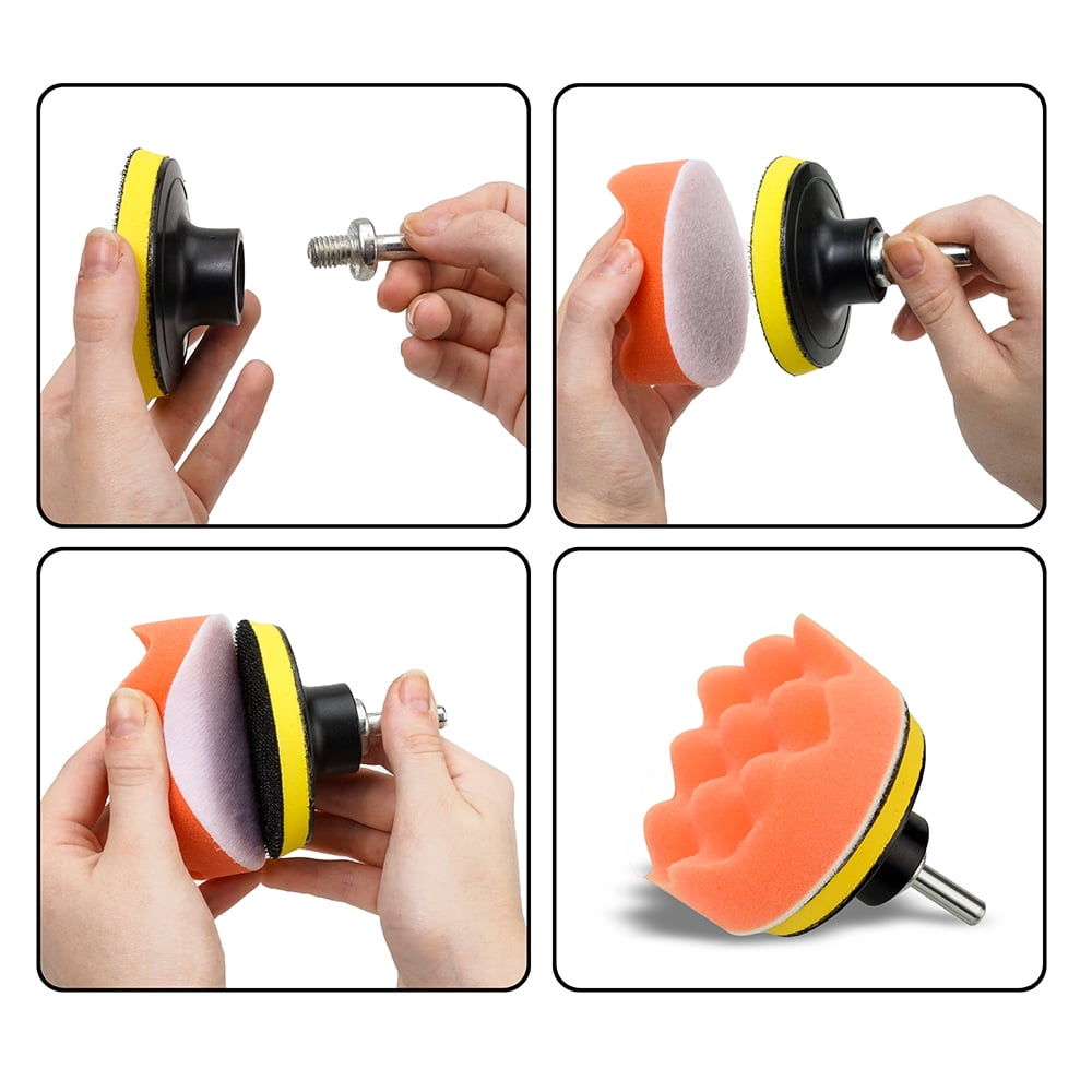 Canopus Buffing Pads 22 PCS, 3 Inch Polishing Pad Kit, Polishing Wheel for Drill, Car Buffer Drill Attachment for Sanding, Polishing, Waxing and Sealing Glaze